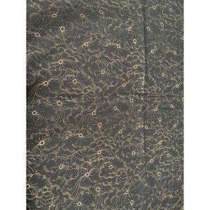 Chapel House Fabrics 1 yard 16" Floral Starry Night Gold Accents on Black Quilti
